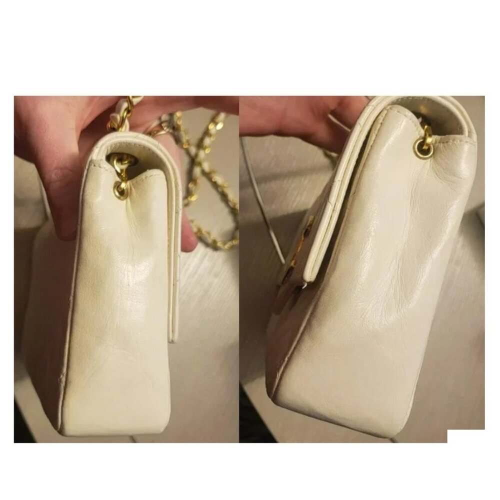 Chanel Vintage Interlocking CC White Leather Flap Bag Purse ✨🤍 - Picture 14 of 17